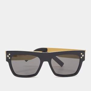 Pre Owned Dior Black/Gold Tone CD Diamond S8I Square Sunglasses