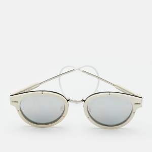 مملوكة مسبقًا Dior Homme White/Grey DiorMagnitude01 Round Sunglasses