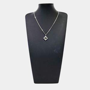 Pre Owned Dior Homme CD Diamond Pendant Silver Necklace