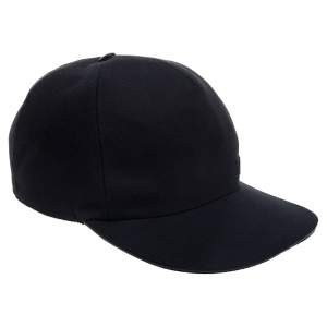 Dior Black Logo Embroidered Canvas Baseball Cap L