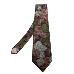 Dior Vintage Multicolored Floral Silk Jacquard Traditional Tie 