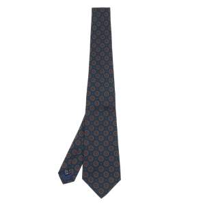 ربطة عنق ديور حرير أزرق منقوش