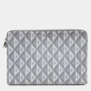 Dior Gray Canvas CD Diamond Pouch