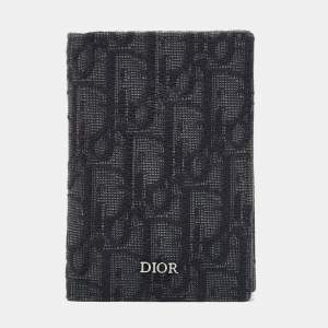 Dior Black Oblique Canvas Vertical Bifold Card Case