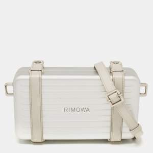 Christian Dior x Rimowa Silver Aluminum and Leather Personal Clutch Bag