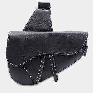 Dior Black Leather Saddle Bag