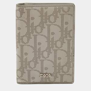 Dior Grey Oblique Galaxy Leather Bifold Card Holder