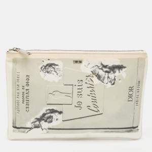 Dior x Daniel Arsham White Printed Nylon Pouch