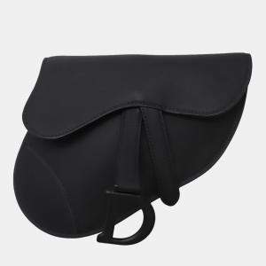 Dior Black Leather Ultra Matte Saddle Belt Bag