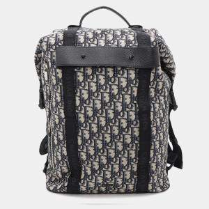 Dior Safari Backpack Oblique Black/Navy Canvas