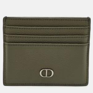 Dior Olive Green Leather CD Icon Card Holder