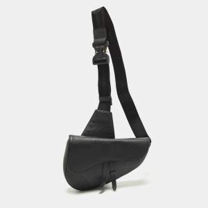 مملوكة مسبقًا Dior Saddle Black Leather Crossbody Bag