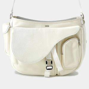 مملوكة مسبقًا Dior Saddle Messenger Bag Sacai Collaboration Ivory Nylon Leather