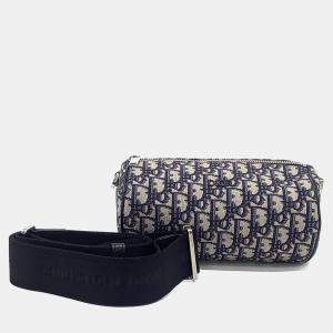 مملوكة مسبقًا حقيبة رولر ديور قماش أوبليك أزرق