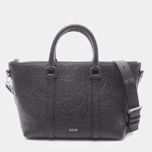 Pre Owned حقيبة يد كريستيان ديور ديور ويكندر 25 جرافيتي جلد أسود