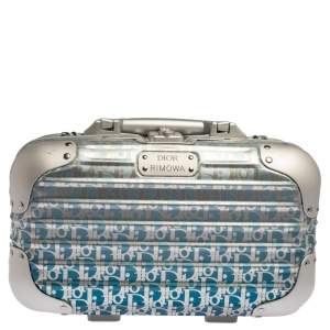 Dior x Rimowa Blue/Grey Oblique Print Aluminium Personal Case