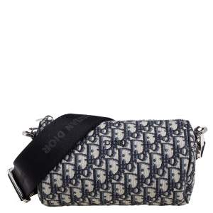 Dior Beige/Black Oblique Jacquard Roller Messenger Bag