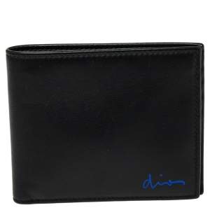Dior Homme Black Leather Signature Bifold Wallet