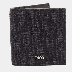 Dior Black Oblique Jacquard Bifold Wallet