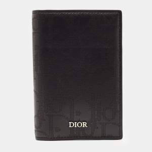 Dior Black Oblique Galaxy Leather Bifold Card Holder