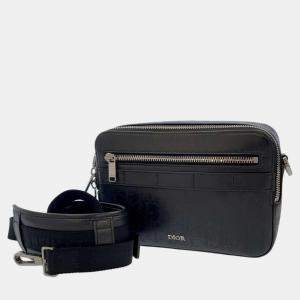 Dior Black Leather Oblique Galaxy Shoulder Bag 