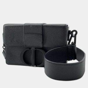 Dior Men Black Leather Montaigne Box Bag