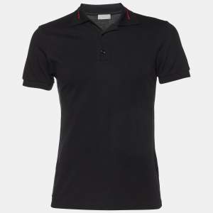 Dior Black Cotton Knit Polo T-shirt XS