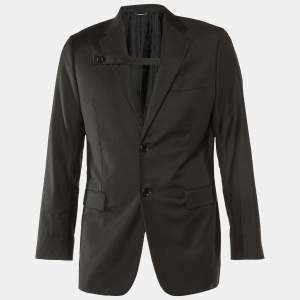 Dior Homme Black Wool Lapel Detail Tailored Blazer L