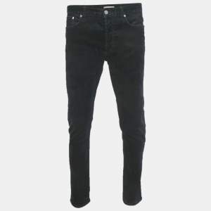 Pre Owned Dior Velvet Logo Embroidered Slim Fit Jeans M Waist 32 "