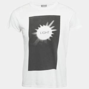 Pre Owned Dior Homme White Printed Cotton T-Shirt XS