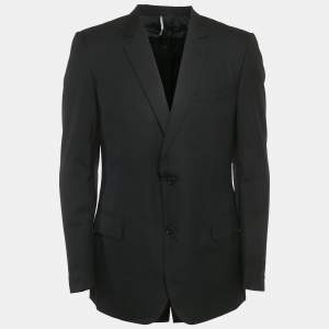 Pre Owned Dior Black Wool Regular Fit Blazer XL