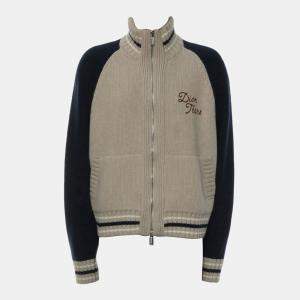 مملوكة مسبقًا جاكيت ديور بيج، كحلي x دينيم تيرز م/خ 2023 بسحاب