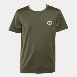 Pre Owned Dior Homme Green Logo Embroidered Cotton T- Shirt XL