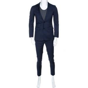 Dior Navy Blue Wool Tailored Suit XS 