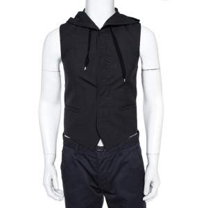 Dior Black Wool Hooded Vest XS