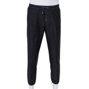 Dior Homme Black Polka Dot Jacquard Joggers M