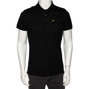 Dior Homme Black Bee Embroidered Cotton Pique Polo T-Shirt M