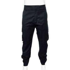 Dior Homme Navy Blue Cotton Gabardine Cargo Pants XXXL