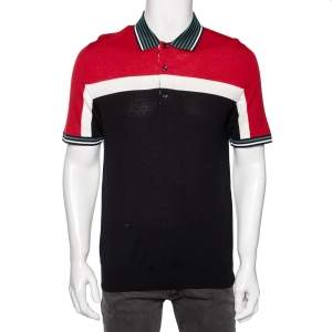 Dior Homme Multicolor Wool Knit Polo T-Shirt L