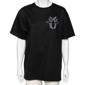 Dior Black Cotton Bee Embroidered Short Sleeve T-Shirt M