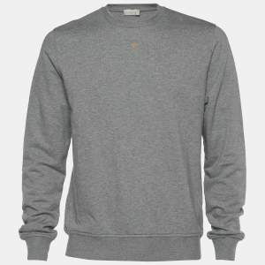 Dior Homme Grey Cotton Bee Embroidered Crewneck Sweatshirt L