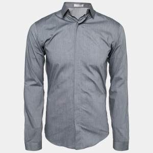 Dior Grey Cotton Button Front Shirt S