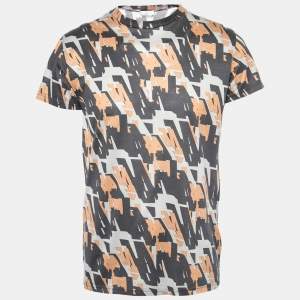 Dior Multicolor Printed Cotton Round Neck Short Sleeve T-Shirt S