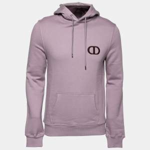 Dior Pink Violet CD Icon-Embroidered Cotton Fleece Hoodie S
