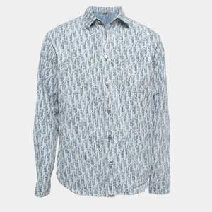 Dior Homme Blue Oblique Denim Pocketed Shirt S