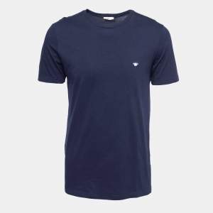 Dior Homme Navy Blue Cotton Bee Embroidered T-Shirt L