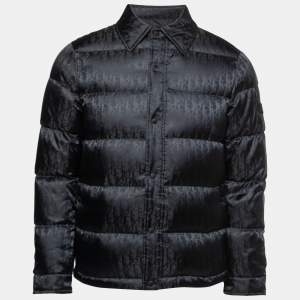 Dior Homme Black Oblique Nylon Jacquard Quilted Jacket M