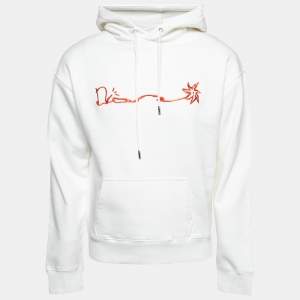 Dior Homme X Cactus Jack White Embroidered Cotton Hoodie S