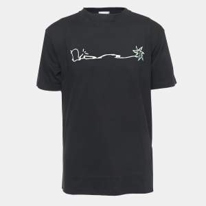 Dior X Cactus Jack Black Embroidered Crew Neck T-Shirt S