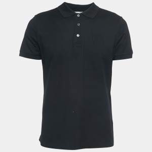 Dior Black Cotton Embroidered Polo T-Shirt M